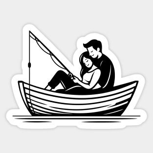 Fishing Couple Sticker